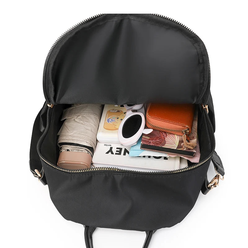 Simple Modern Backpack Women Waterproof Nylon Daypack Large Capacity School Bag Student Lightweight Back Pack Ladies Travel Bags - Clikcy