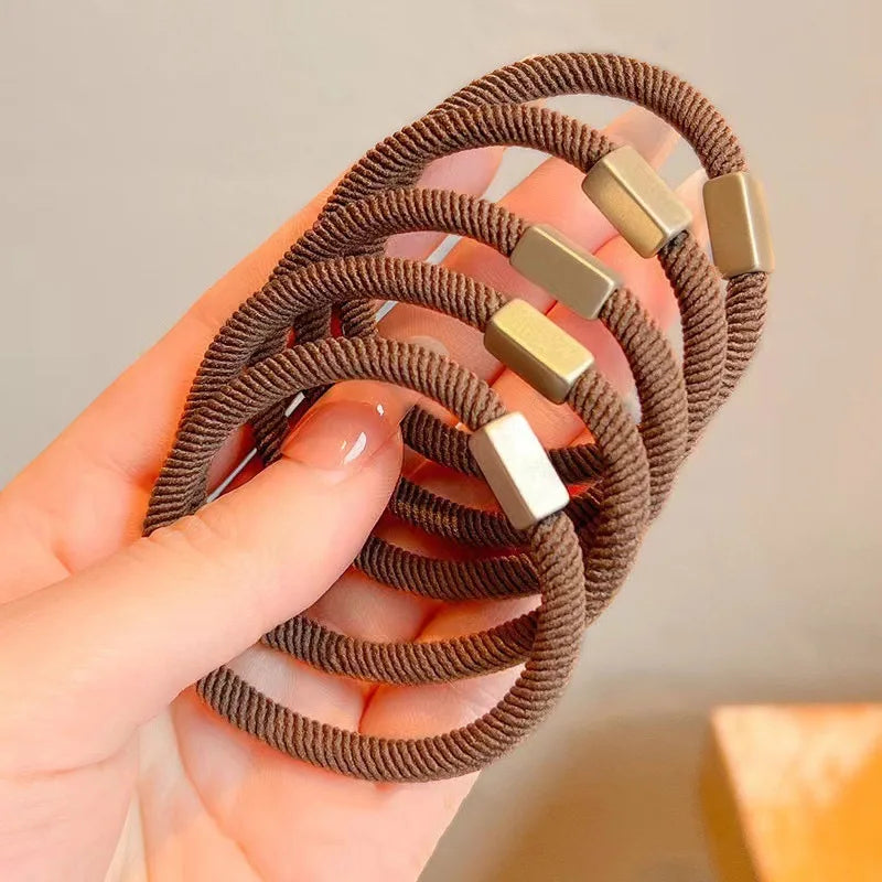 AWAYTR 5PCS New Girls Elastic Hair Rubber Bands  Headbands Women Hair Tie Hair Gum Ponytail Hair Holders Hair Accessories - Clikcy