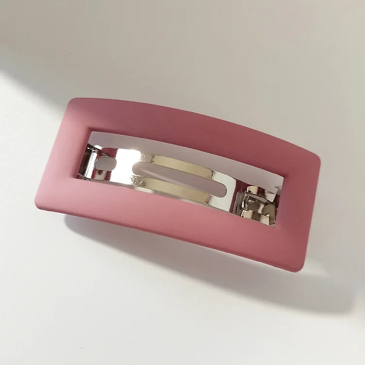 Simple Matte Spring Hair Clip Elegant Rectangle Frosted Barrettes Hairgrips For Ponytail Holder Female Summer Headdress - Clikcy
