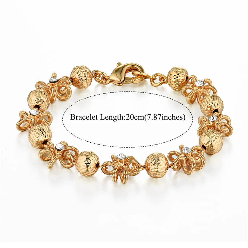 Luxury New Trendy Gold Color AAA Zircon Rhinestone Bracelet Chain Charm Valentine's Day Jewelry Gifts For Women Lovers - Clikcy