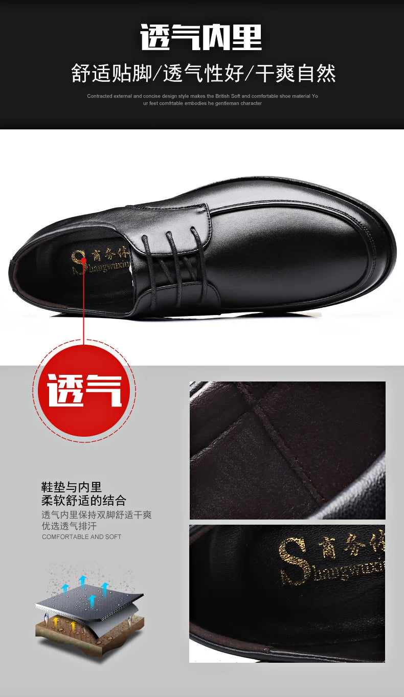 Mens Dress Shoes Men's Formal Original Leather Italian Skin Shoes for Men Elegant Casual Business Luxury Social Male Shoe - Clikcy
