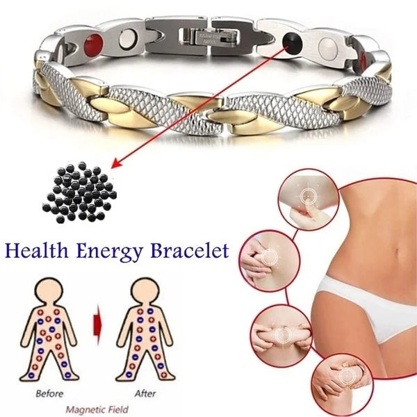 Charm bracelet Health Energy Bangle Arthritis Twisted Magnetic Exquisite Bracelet Male Gift Power Therapy Magnets Men Bracelet - Clikcy