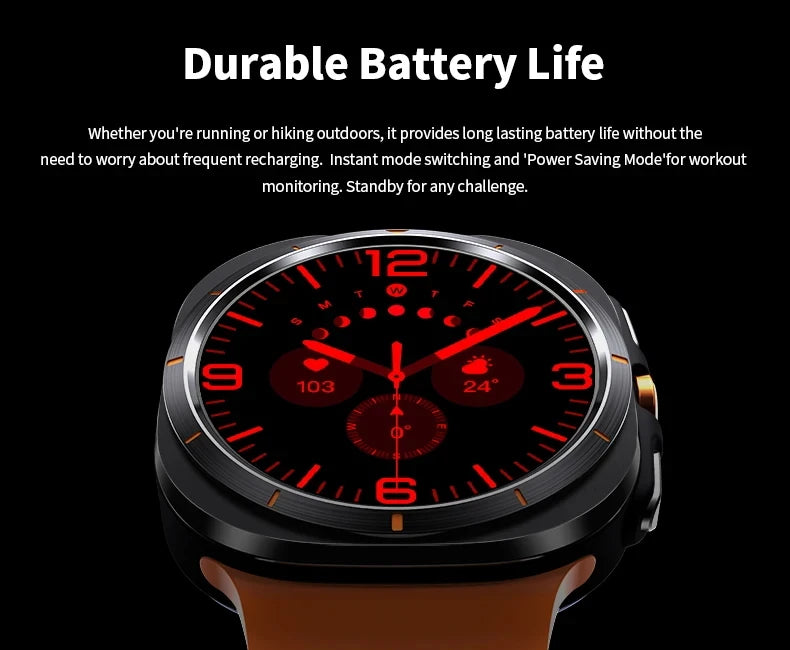 2025 Watch 7 Ultra 47mm Smart Watch IP68 Waterproof Bluetooth Call Compass Smartwatch for Men Women 1.43" AMOLED Screen SpO2 - Clikcy