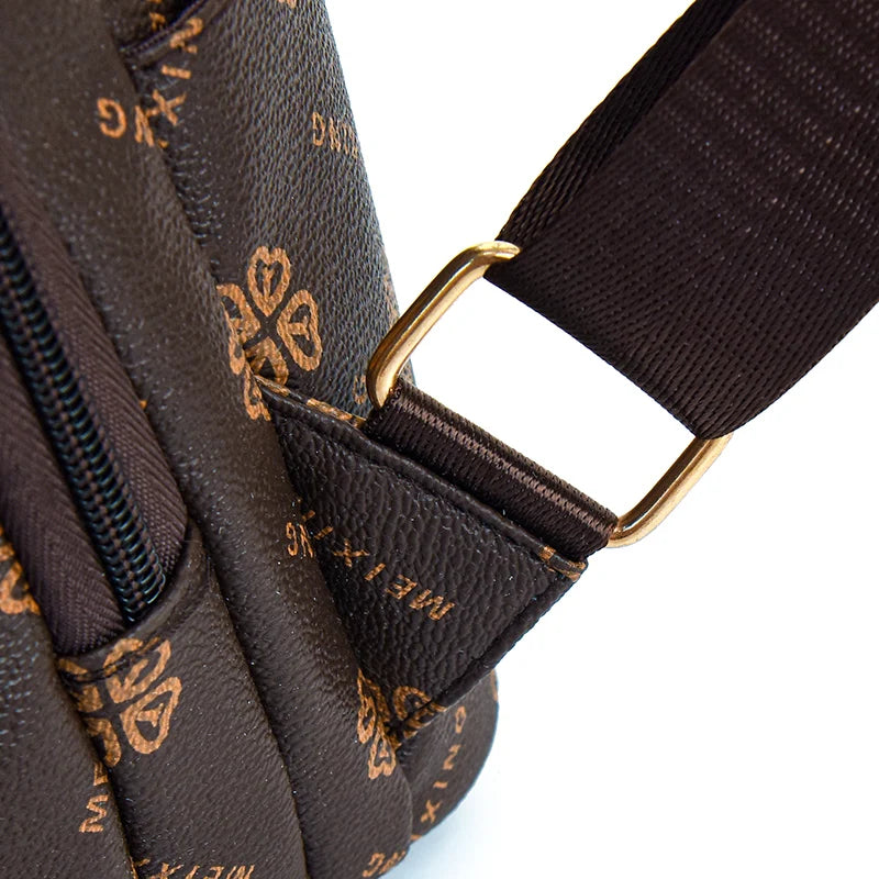 New Hot Women’s Backpack Designer High Quality Soft Leather Fashion Print Backpack Large Capacity Shoulder Bags - Clikcy