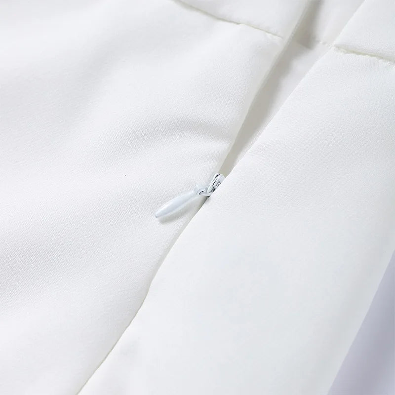 Casual Single Breasted Loose O-neck Blazer Coat Elegant Solid Skirt Set for Women High Waist Skirts Female 2025 Spring Outfit - Clikcy