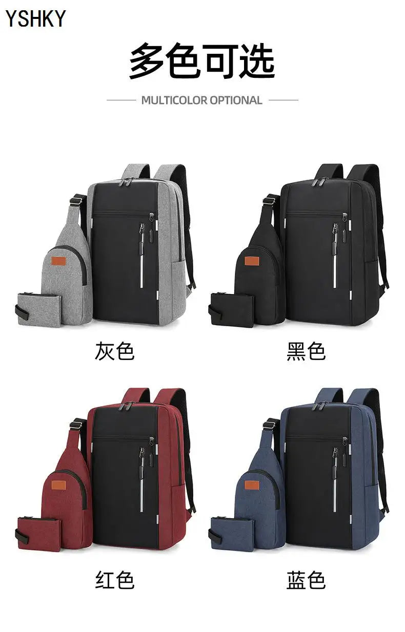 Women Fashion backpack soft leather multi-functional bag Polyester large capacity computer backpack - Clikcy