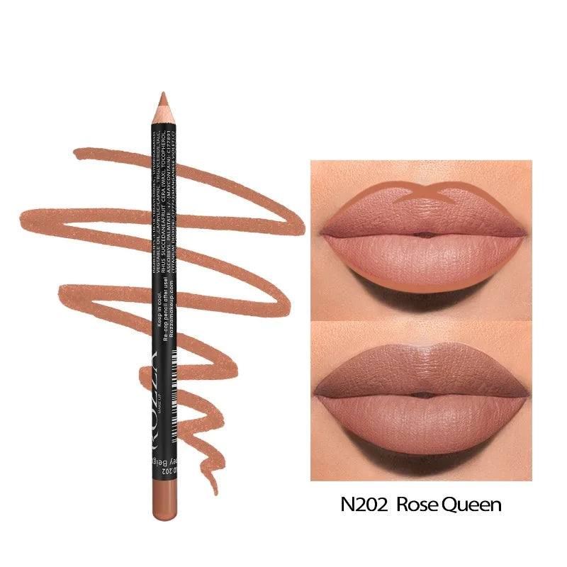 14 Color Nude Matte Lipstick Pencil Long-lasting Waterproof Lip Pencil High Pigmented Lip Liner Lip Makeup Tool - Clikcy