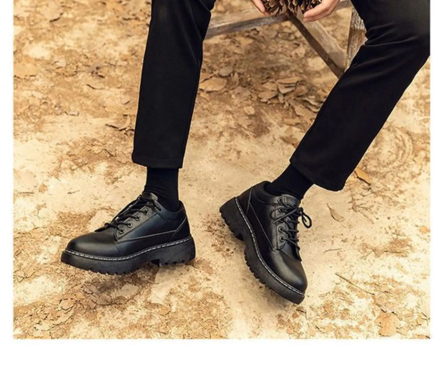 Men's Chef Shoes Casual Work Leather Shoes Business Kitchen Black Shoes Comfortable Breathable PU Insole Rubber Outsole
