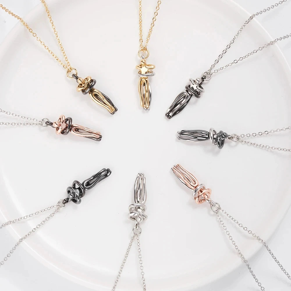 Fashion Hugging Necklace Jewelry Choker Hug Pendant Chain Men Necklaces For Lover Women Couple Men Lady Female Male Gift - Clikcy