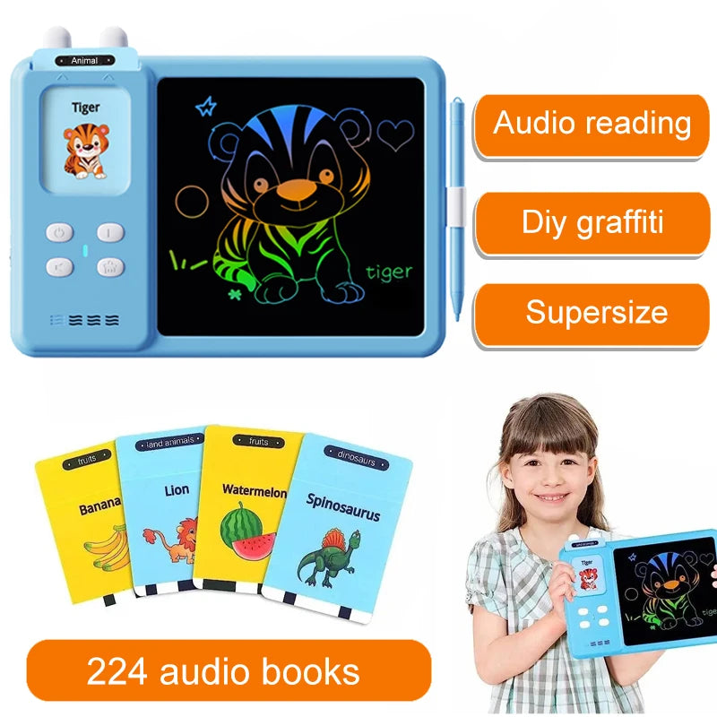Talking Flash Cards Writing Tablet Educational Speech Toys for 3-8 Years  text education writing tablet  cards writing birthday - Clikcy