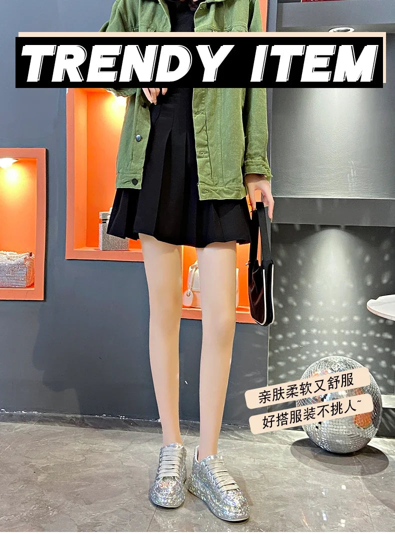 2025 Autumn Leather Women Shoes New Style Fashion Platform Shoes Ins Platforms Sneakers Tide Shine Bling Rhinestone Shoes - Clikcy