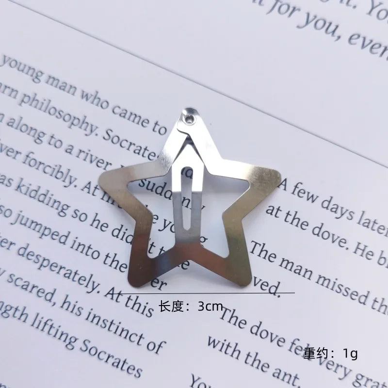 10pcs Colorful Star BB Hair Clips Girls Y2K Cute Star Barrettes Women Simple Metal Snap Clip Headdress Hair Jewelry Accessories - Clikcy