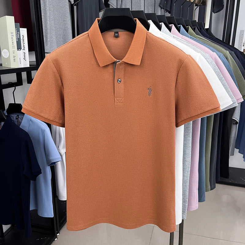 High end brand 100% cotton short sleeve polo shirt men's summer fashion designer new Paul pony embroidery casual golf T-shirt - Clikcy