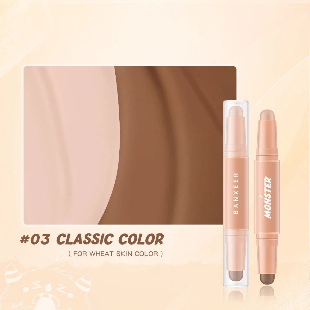 BANXEER Contour Stick Double Head Contour Pen Waterproof Matte Finish Highlighters Shadow Contouring Pencil Cosmetics For Face - Clikcy