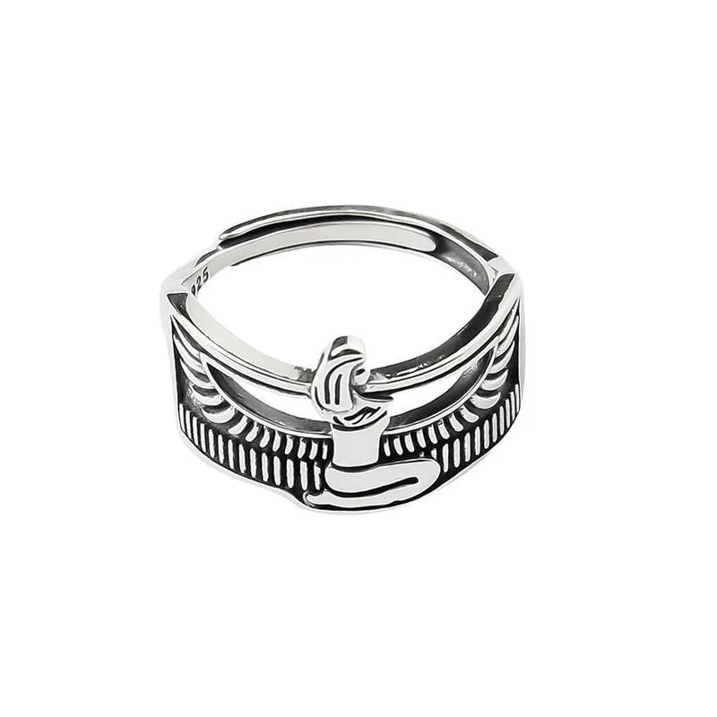 Elegant Retro Egypt Queen Thai Silver Ladies Finger Open Rings Jewelry For Women Never Fade Birthday Gifts Cheap - Clikcy