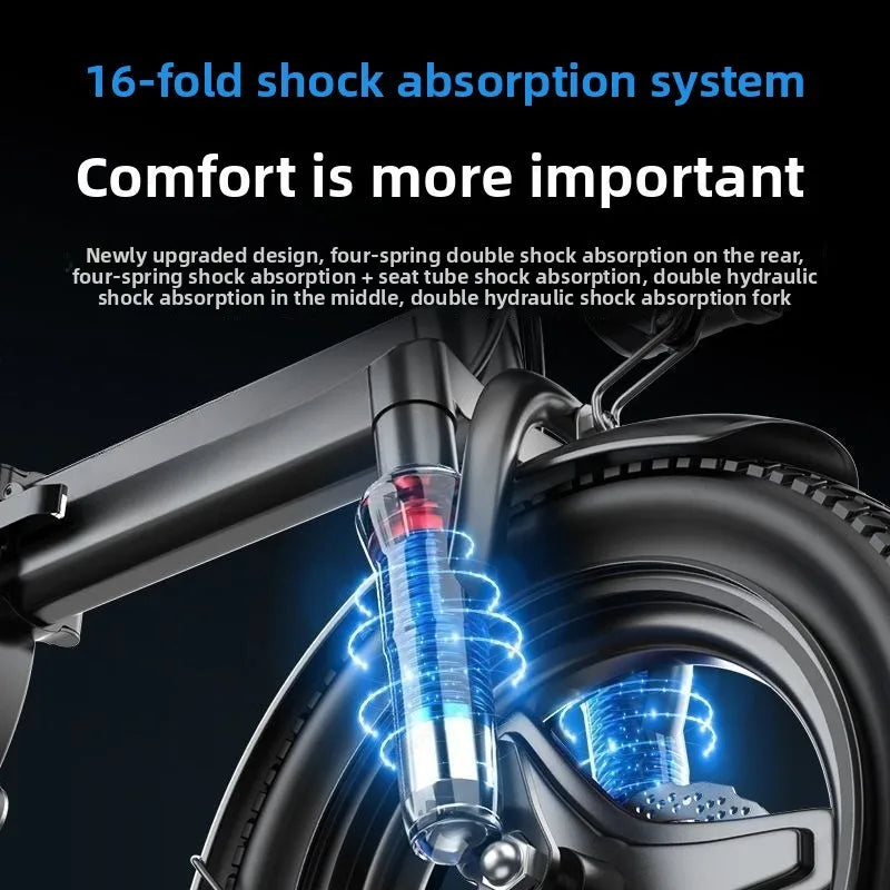 Aluminum alloy electric bicycle, ultra lightweight, portable, compact, foldable, lithium battery electric bike - Clikcy