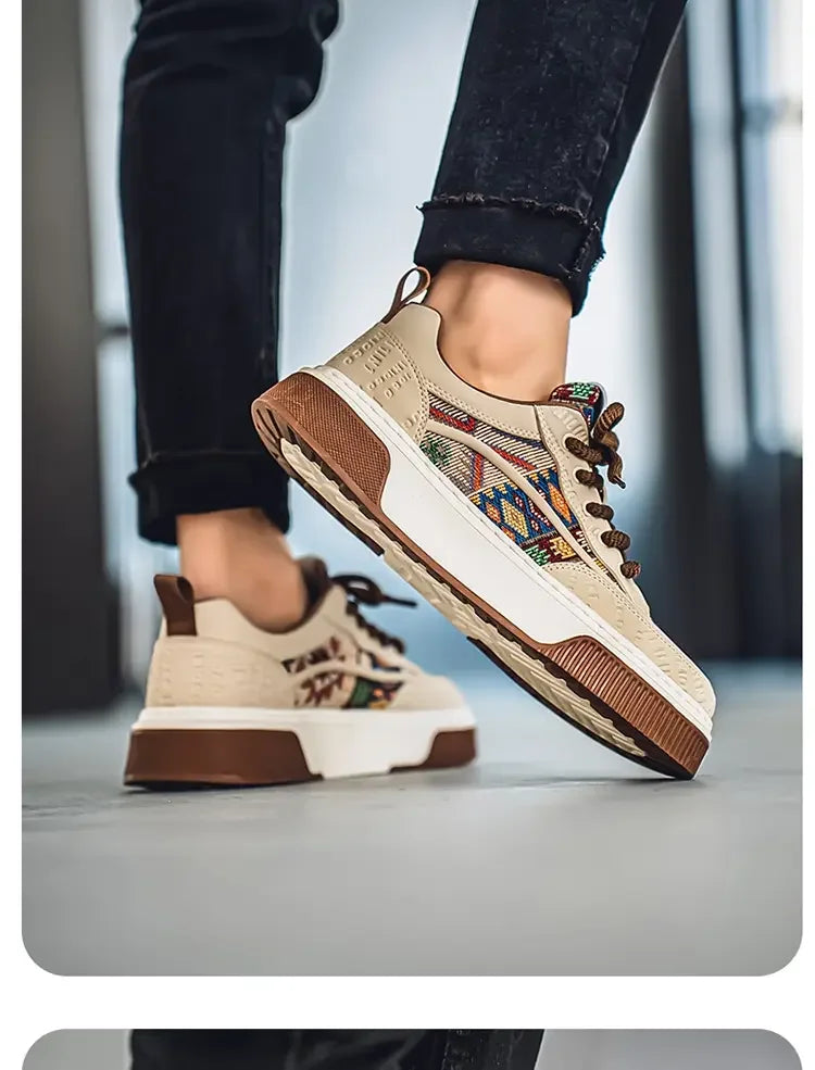 Men's Shoes 2025 New Trend Printed Fashion Shoes All Kinds of High Sense Board Shoes Daily Wear Street Casual Shoes - Clikcy