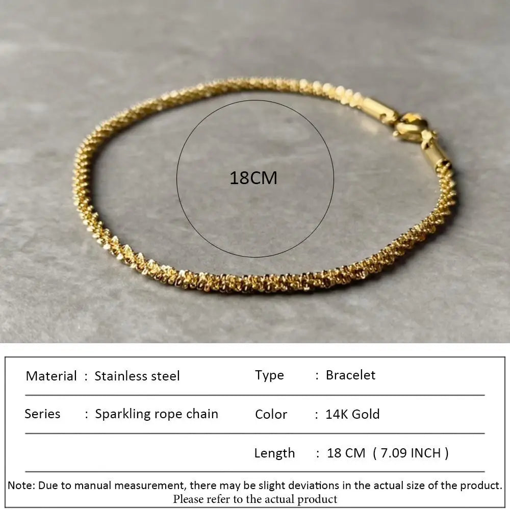 SUNIBI Classic Snake Chain Bracelets for Women Trend  Fashion Stainless Steel Cuban Chain Bracelet Trendy Woman Gifts Jewelry