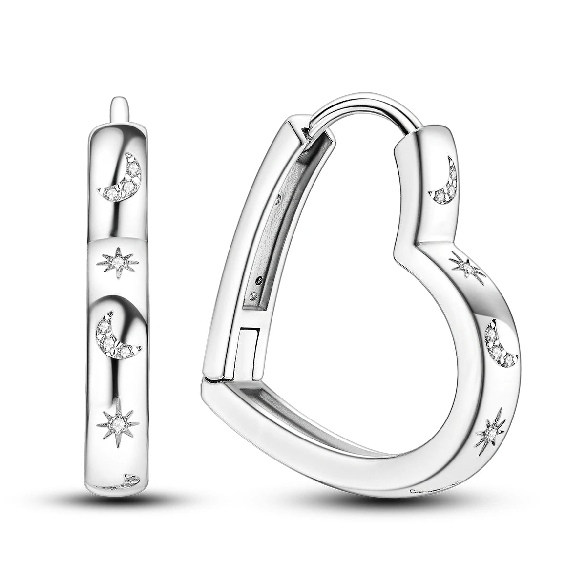 Original 925 Sterling Silver Women Hoop Earrings High Quality Shine Zircon U Shaped Classic Style Earring For Women Jewelry Gift