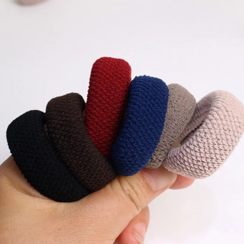 6PCS New Fashion Boutique Simple Thicken Ponytail Holders Rubber Band  Elastic Hair Bands Women Girls Hair Accessories Headwear - Clikcy