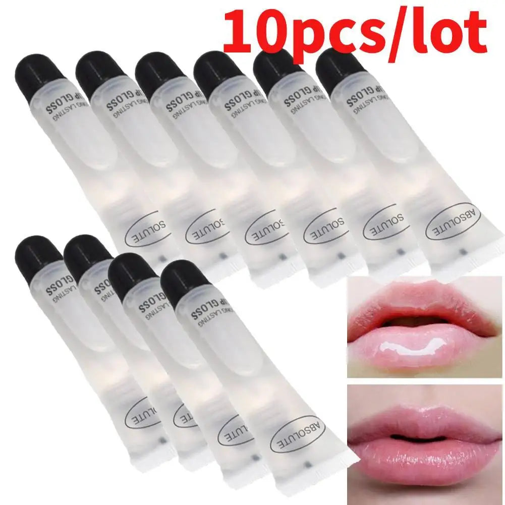 10pcs Makeup Clear Lip Gloss Liquid Lipstick Kit Nutritious Lips Protect Tube Lip Lipgloss Winter Transparent Moisturizer - Clikcy