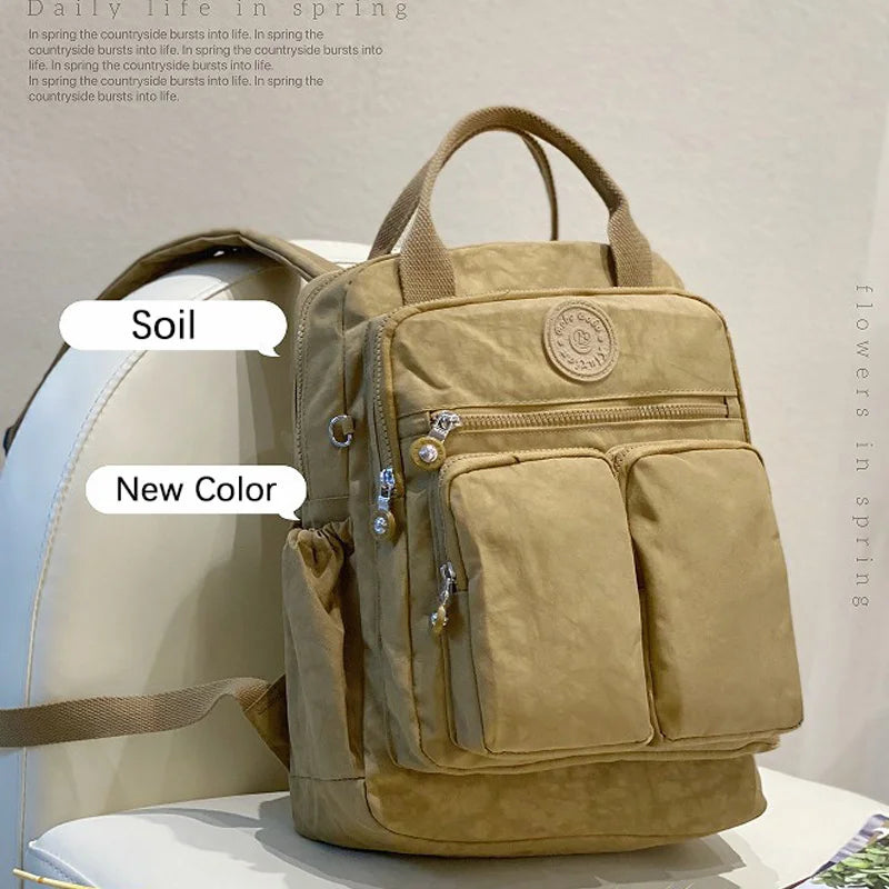 Large Capacity Backpack for Women Multi-pockets Nylon Women's Bag Causal Waterproof School Bags Laptop Backpack Stylish Backpack