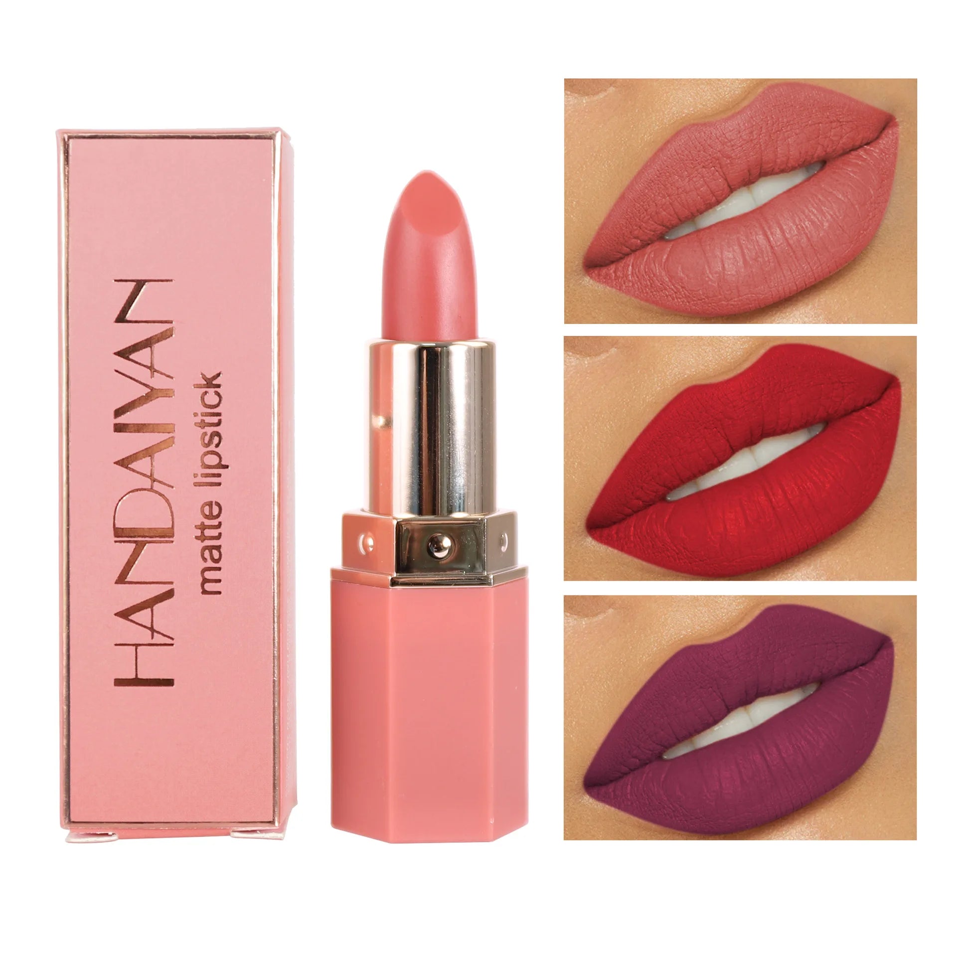 Nude Matte Lipstick Velvet Lipsticks Waterproof Long Lasting Non-stick Cup Lip Stick Not Fading Sexy Red Pink Makeup Cosmetics - Clikcy