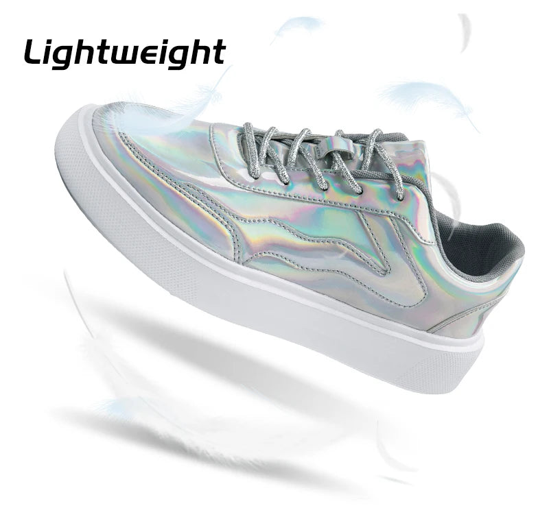 Outdoor Men's Sneakers Comfortable Leather Men's Platform Shoes Casual Lace-up Vulcanized Shoes Black White Walking Shoes - Clikcy