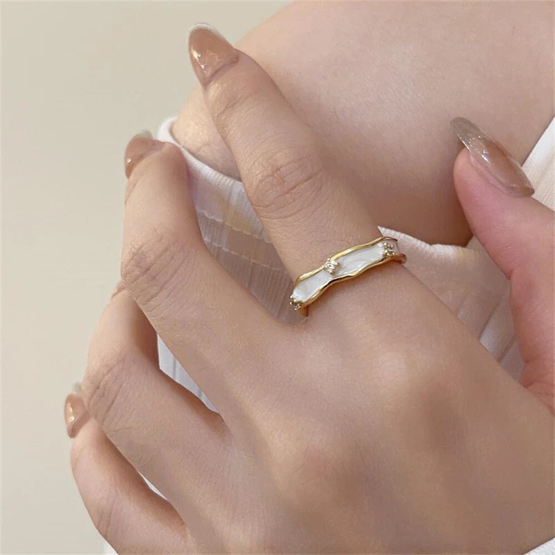 Pearl Ring Female Minority Design Advanced Sense Fashion Personality Adjustable Beimu Vintage Index Finger Ring Jewelry Gift - Clikcy