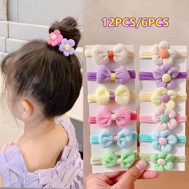 20PCS 10PCS Hair Accessories For Girl Elastic Hair Bands Flowers Style Hair Ring Children Birthday Party Headdress Headwear - Clikcy