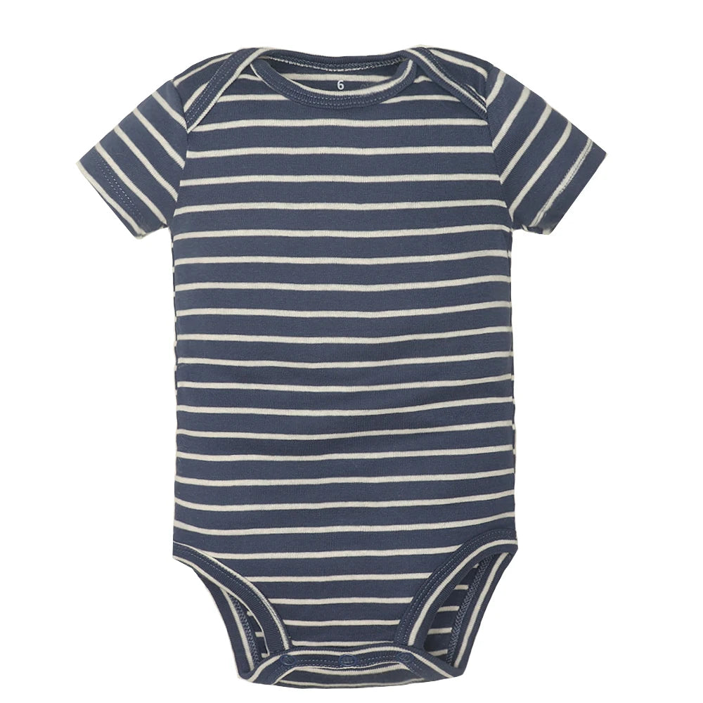 5PCS/Lot Baby Boys Girls Bodysuits 100% Cotton Short Sleeves Kids Clothes 6-24 Month Newborn Baby Clothing bebe Jumpsuit - Clikcy