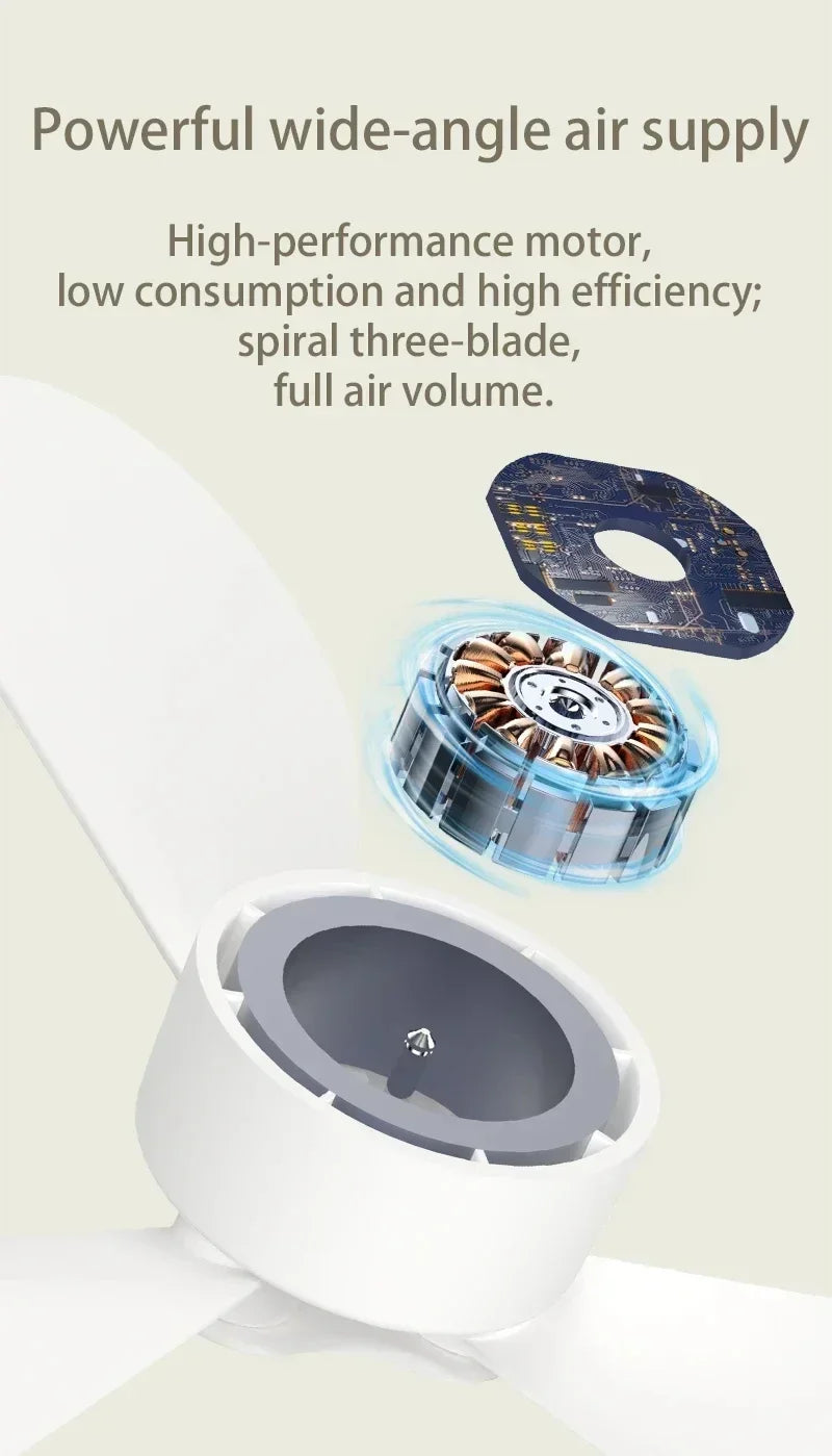 Portable Ceiling Fans Outdoor Camping Fan Tent Ventilator Cooler Rechargeable Electric Fan Remote Control LED Lighting - Clikcy