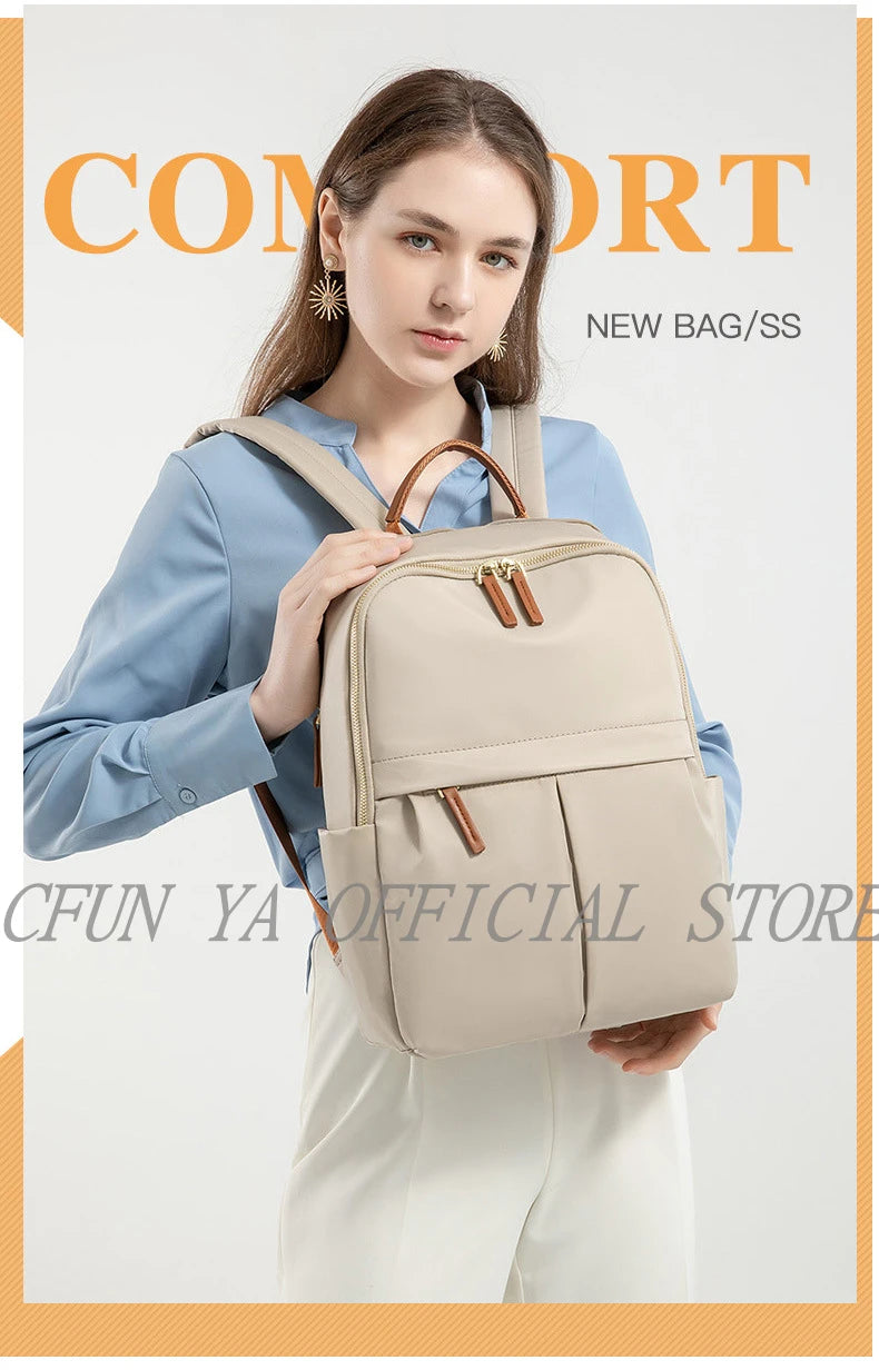 CFUN YA Luxury  2024 Summer Trend Women Backpack 14 Inch Laptop Bag Pack Travel Student Schoolbag Teen Girls Bookbag рюкзак женс - Clikcy