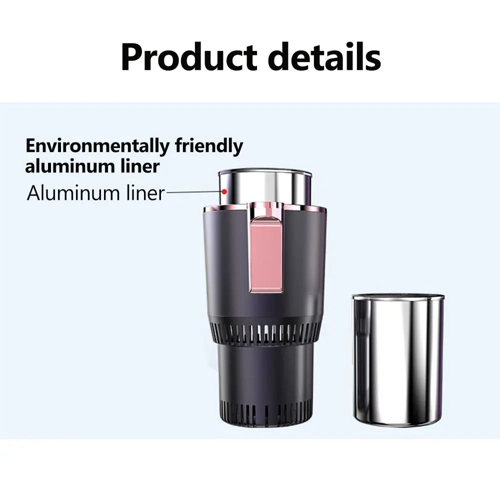 12V Car Cold Hot Cup Touch Screen Beverage Can Smart Digital Display Car Cup Holder Cooler Heater Home Camping Travel Cup Holder - Clikcy
