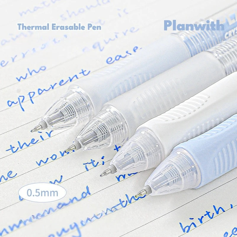 3PCS/set Simplicity Stationery Student Erasable Gel Pen Blue White Color Writing Pen 0.5mm Blue Ink Erasable School Pen Kids Git - Clikcy