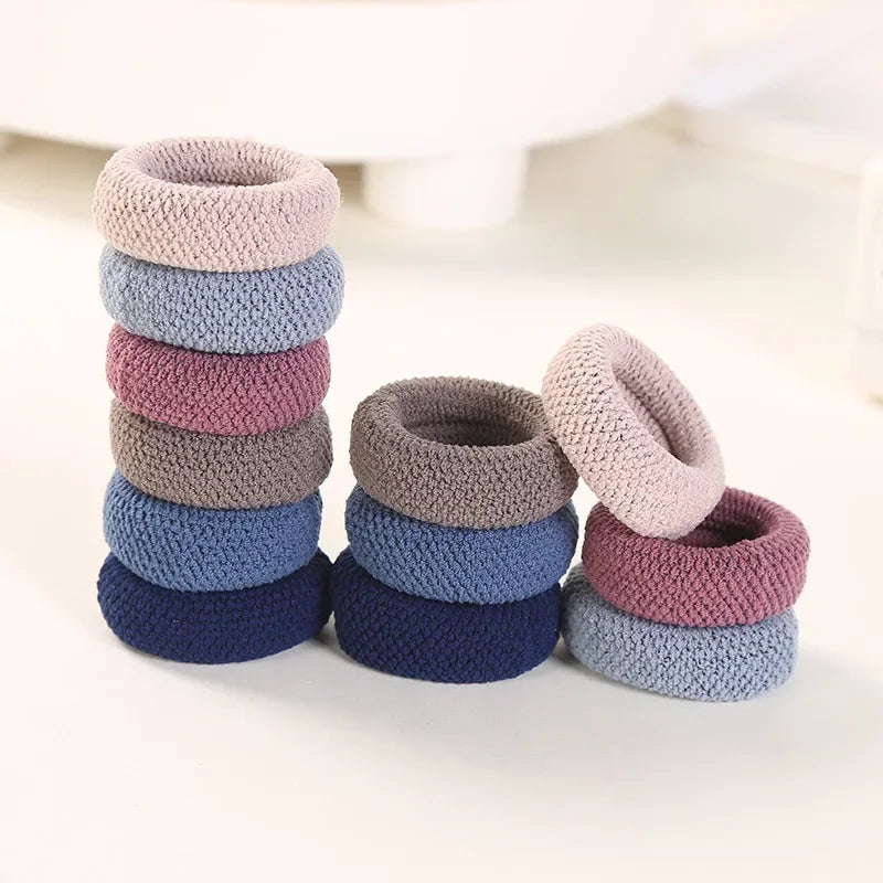 6PCS New Fashion Boutique Simple Thicken Ponytail Holders Rubber Band  Elastic Hair Bands Women Girls Hair Accessories Headwear - Clikcy