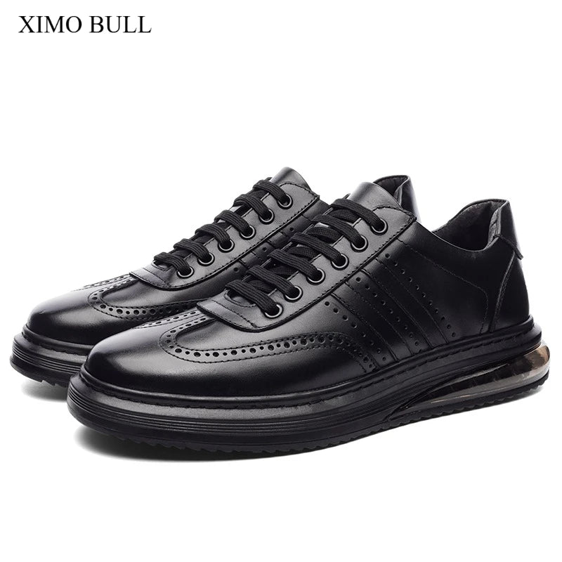 XIMO BULL Autumn Men's Casual Leather Shoes, Quality Men's Casual Sports Shoes, Business Outdoor Shoes, Men's Driving Work Shoes