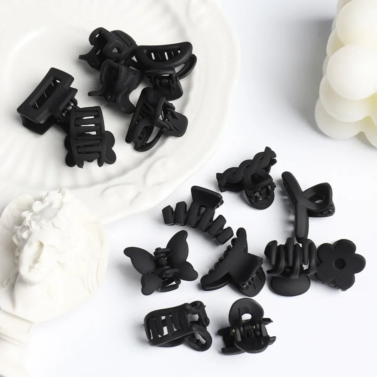 8/6Pcs/set Black Hair Claws Elegant Acrylic Hair Clip Hairpins Barrette Crab Claw Clip Headwear For Women Girls Hair Accessories - Clikcy