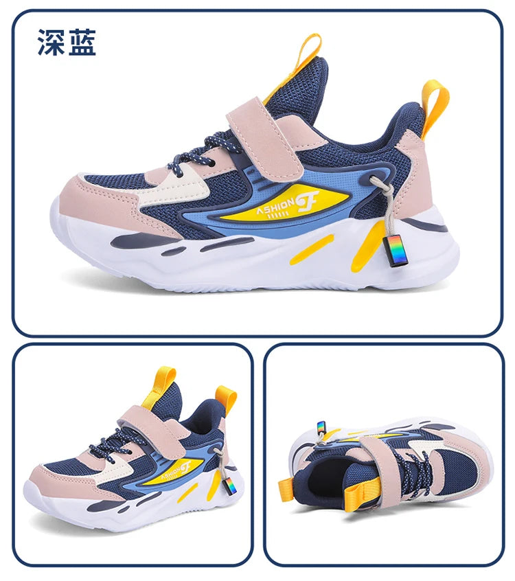 Kids' Sneakers Children Casual Sports Shoes for Boys Breathable Summer Mesh Kids Hook&Loop Students Girls School Running Shoes - Clikcy