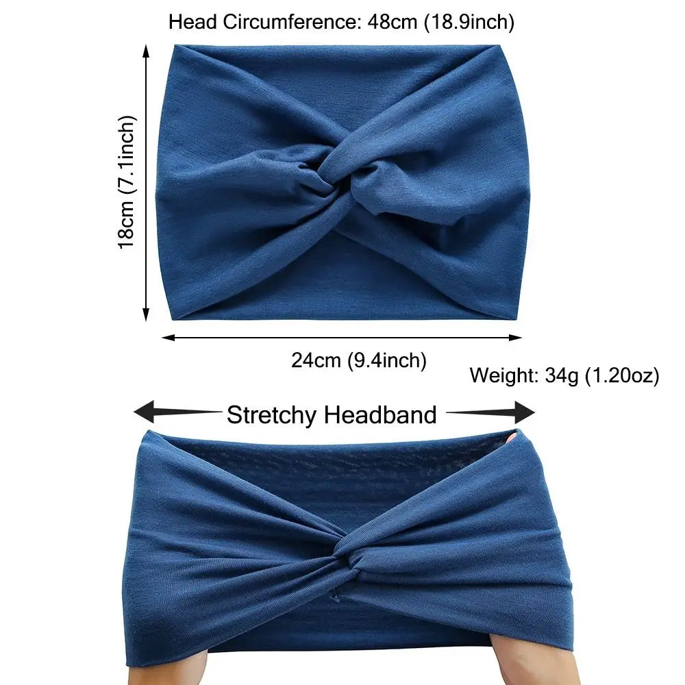 Hair Accessories Twisted Extra Large Thick Wide Headbands Turban Workout Headband Head Wraps for Women - Clikcy