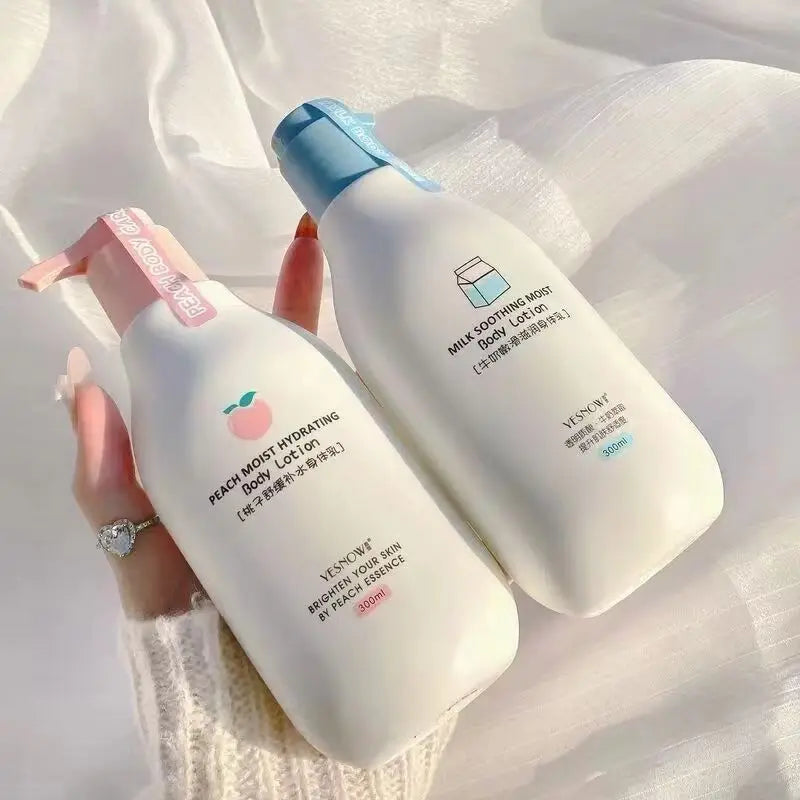 Peach Body Lotion Milk For Women Anti-Wrinkle Anti Dry Whitening Cream Care Skin Repair Bleaching Moisturizing Brightening 300ml - Clikcy