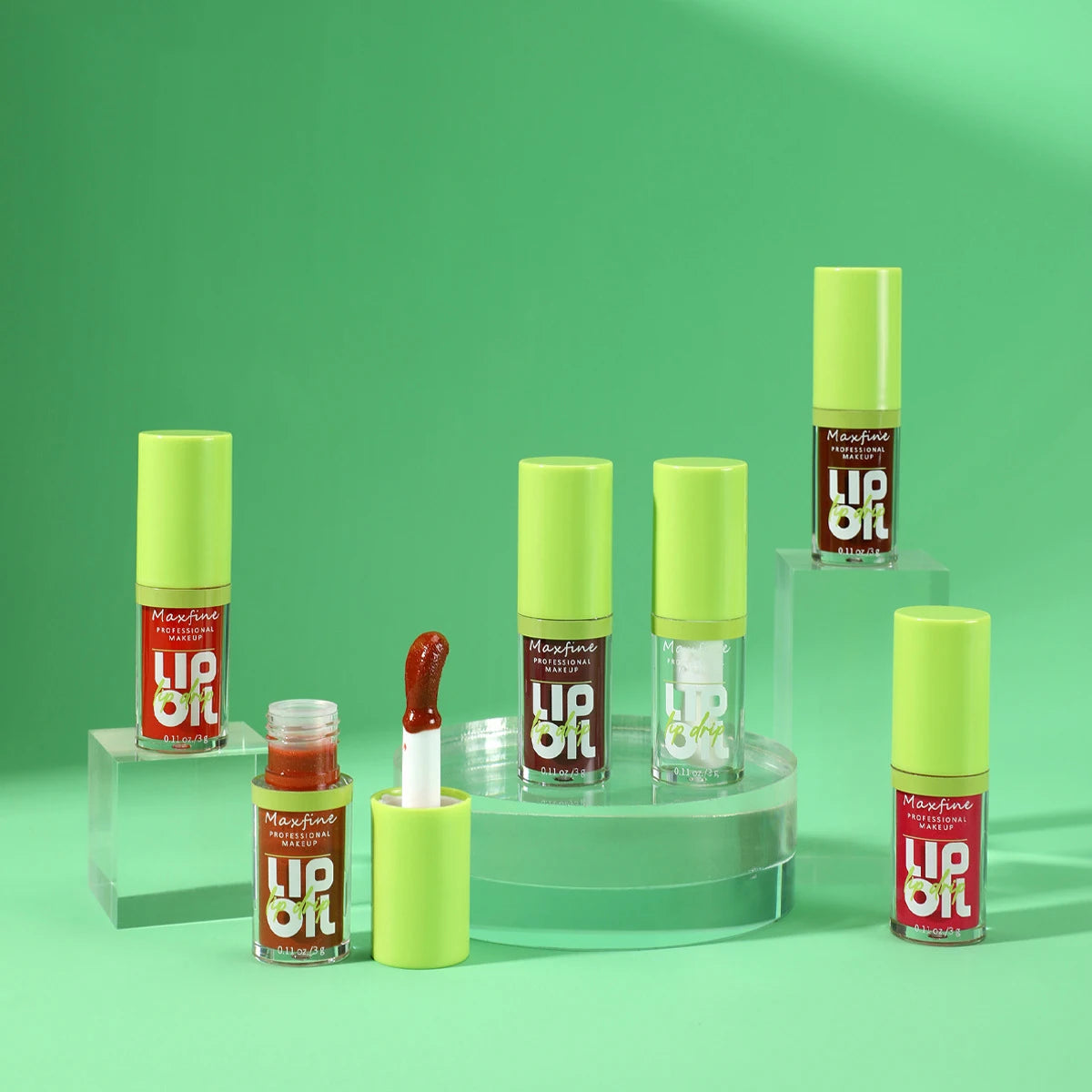 Lip Gloss Waterproof Long-term Moisturizing Non-stick Cup Non-fading Liquid Green Packaging Lip Gloss Cosmetics - Clikcy