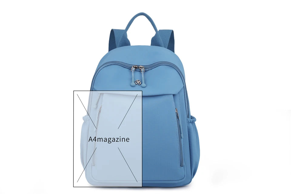 Casual Backpack Women Waterproof Nylon Back Pack Large Capacity Student Daypack Simple Schoolbag for Girls Ladies Travel Bags - Clikcy