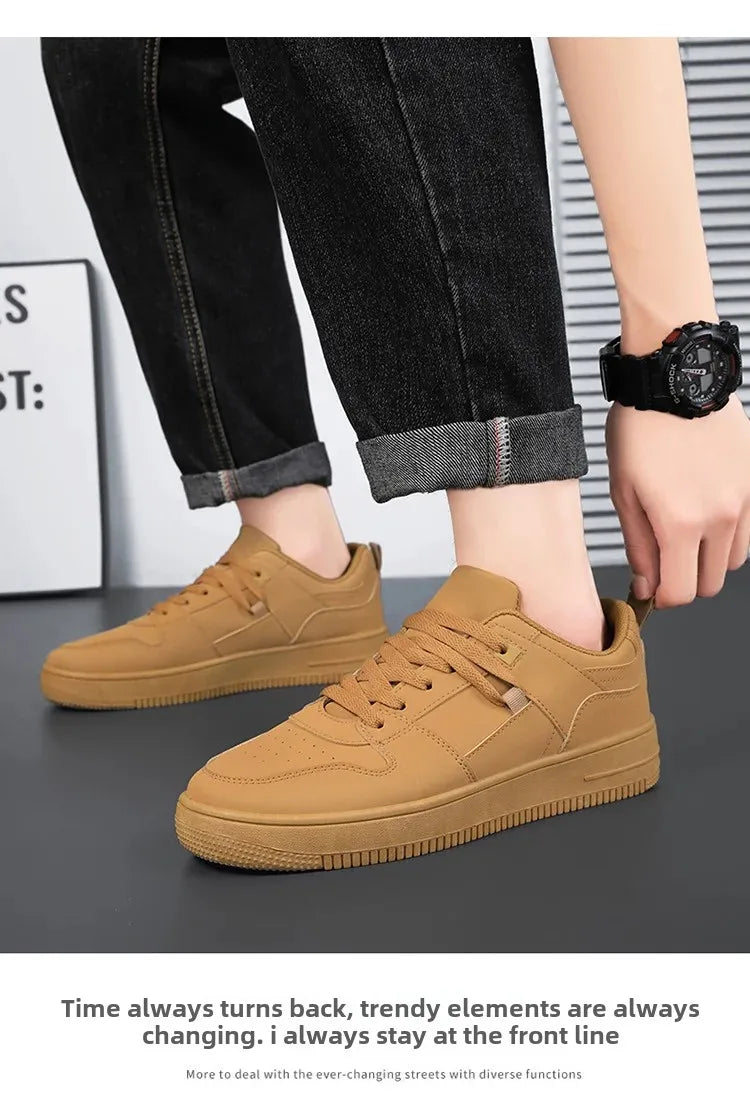 Men's Breathable Spring Summer Casual Shoes Student Fashion All-Match Lightweight Sporty Board Shoes Comfortable Rubber Sole