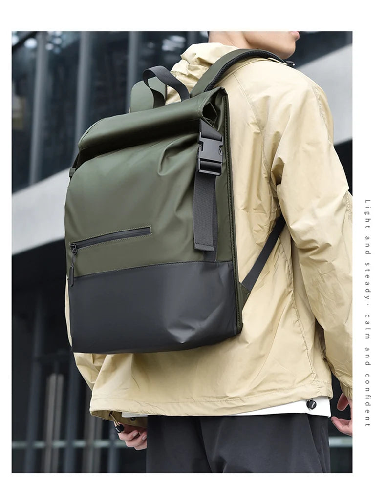 Travel Backpack Outdoor Camping Hikking Climbing Duffel Bag Sport Fitness Rucksack Casual Folding Rolling Mouth Double Knapsack - Clikcy