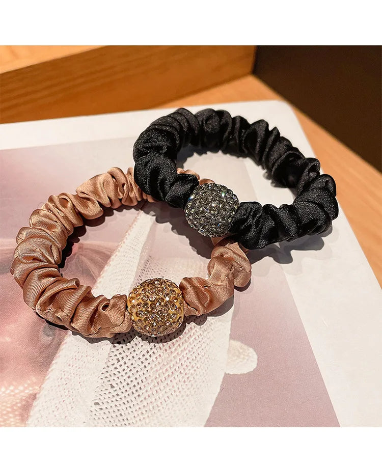 4Pcs/Lot Girl Hair Band Accessories Fashion Large Hair Ties Solid Color Elastic Scrunchies For Women Ponytail Hairstyle - Clikcy