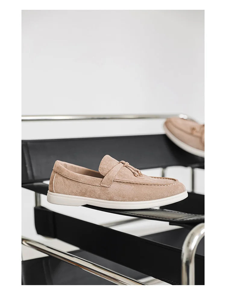 Summer Beige Moccasins For Men Comfortable Suede Casual Designer Men's Shoes Lightweight Slip-on Men Loafers zapatos para hombre - Clikcy