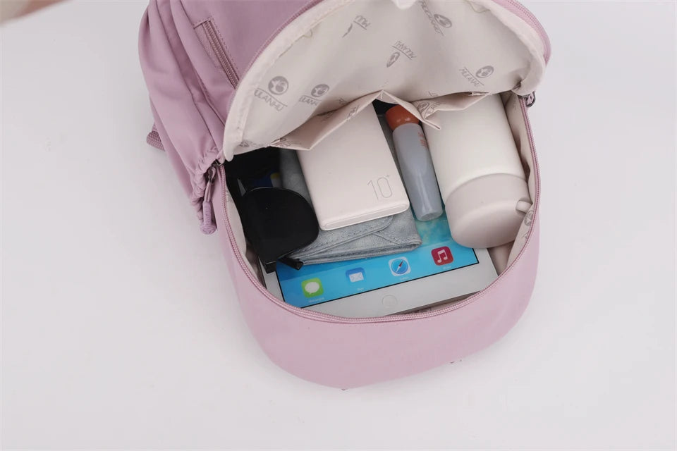 Waterproof Nylon Backpack Women Casual Simple Daypack Large Capacity Schoolbag for Girls Lightweight Back Pack Ladies Travel Bag - Clikcy