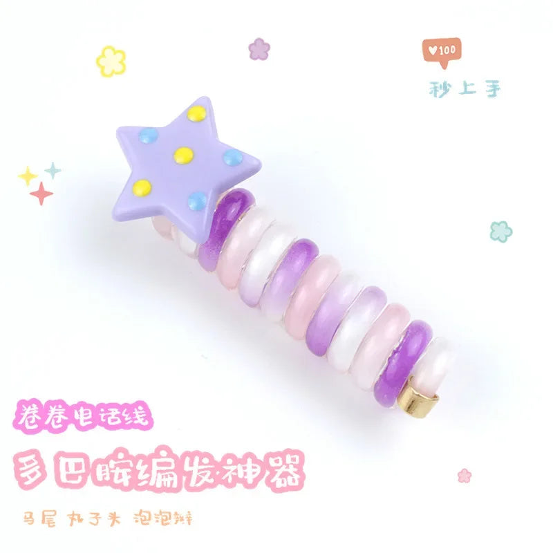 rope adult telephone cable ring Rabbit Cute Hair Ring Large Frosted Adult Hair Tie  head ring Children's telephone hephone Cable - Clikcy