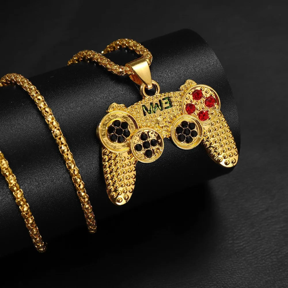 RAKOL Trendy Gamepad Lightning Stainless Steel Necklaces For Women Men Gold Color Metal Necklace Party Everyday Jewelry - Clikcy